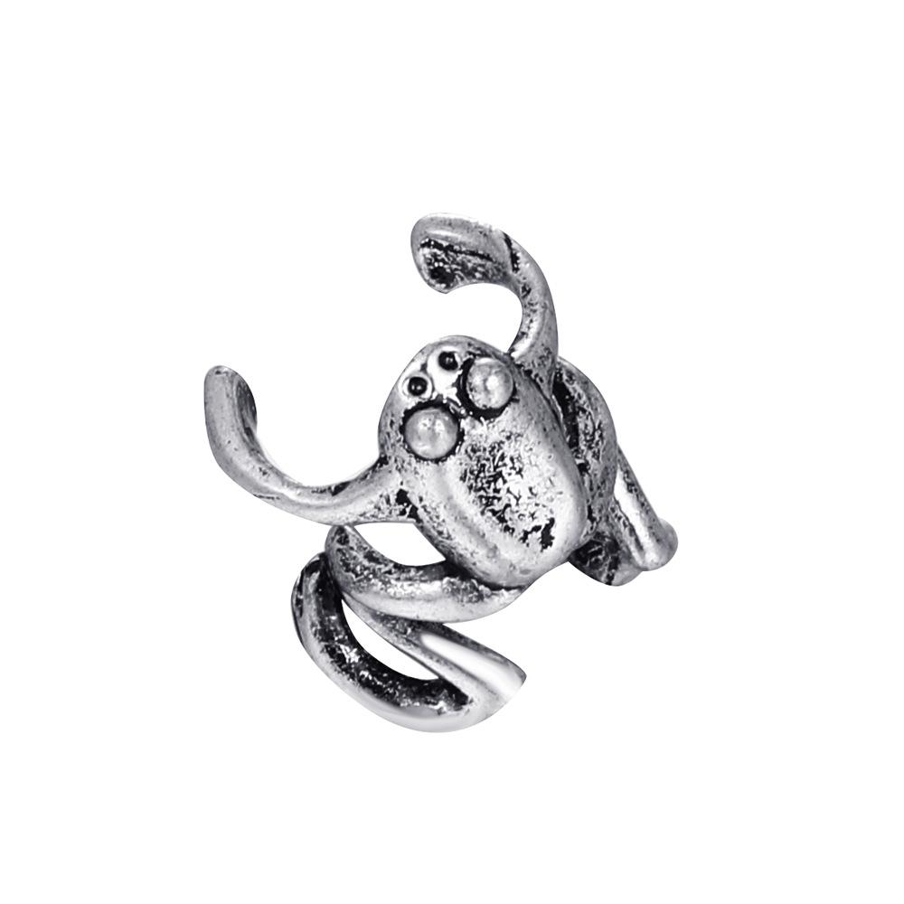 Silver Tone Frog Ear Cuff, No-Piercing Climber Frog Ear Wrap Clip for Women