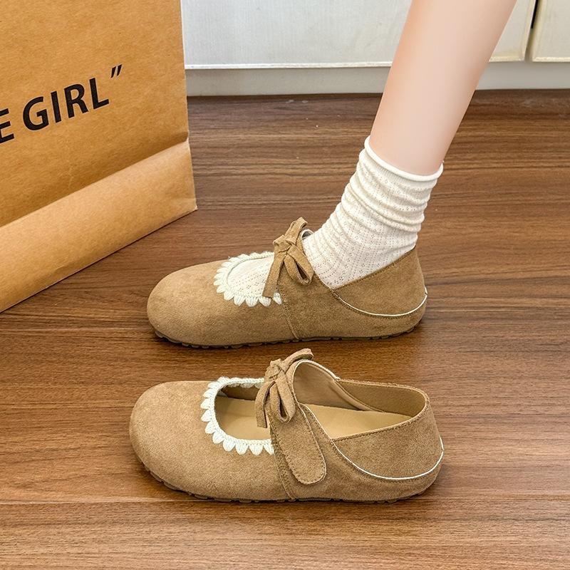 

Simple niche 2025 new foot-stepping Velcro single shoes sweet bow ins trendy two-wear design Birkenstocks 40