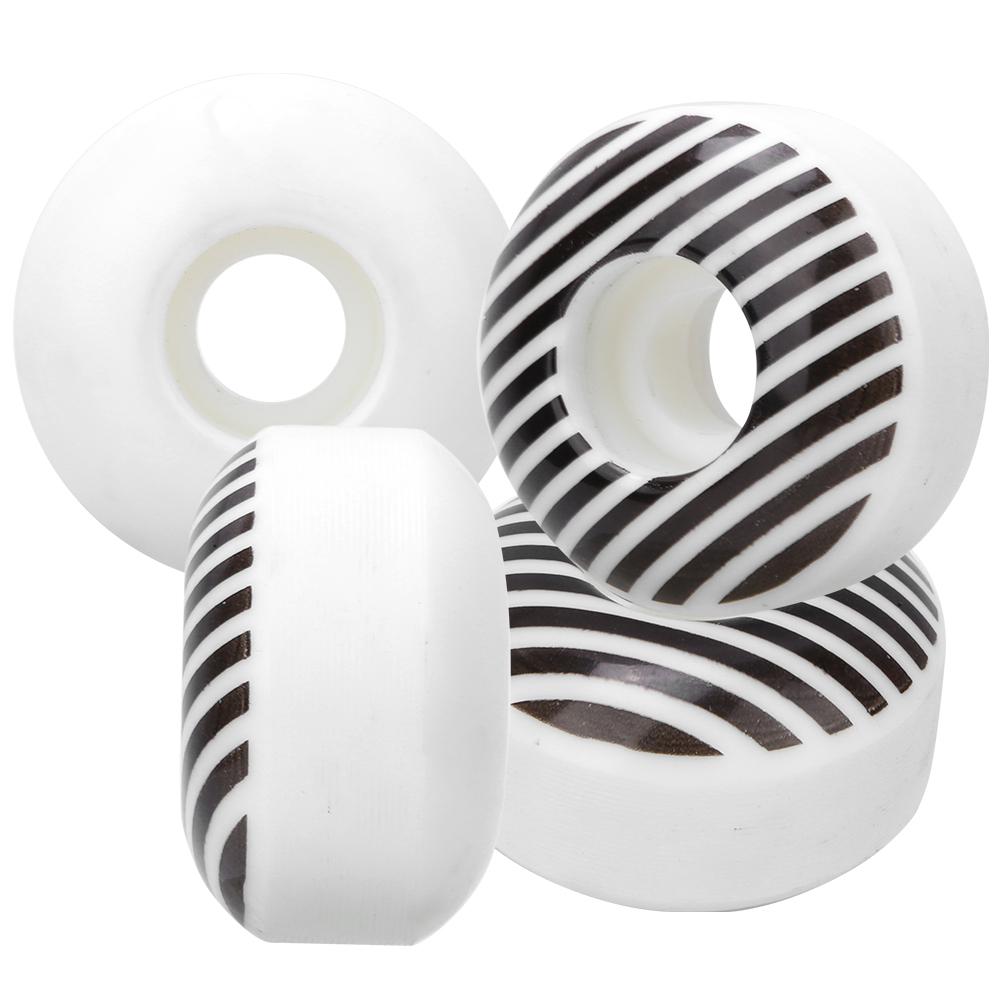 4PCS 95A PU White Stripe 52x30mm Skateboard Double Rocker Wheel Downspeed Sliding Wheels