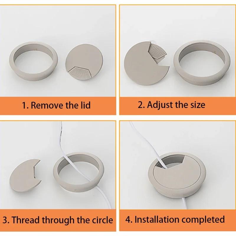 1-10Pcs 60mm 80mm Computer Desk, Book Desktop Decoration Circle Wire Hole Cover Sealing Cover