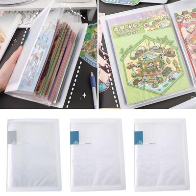 Portable 20/40 Pages Landscape Sticker Storage Book Transparent Large Capacity A4/A5 Sticker Organizer File Bag School Office