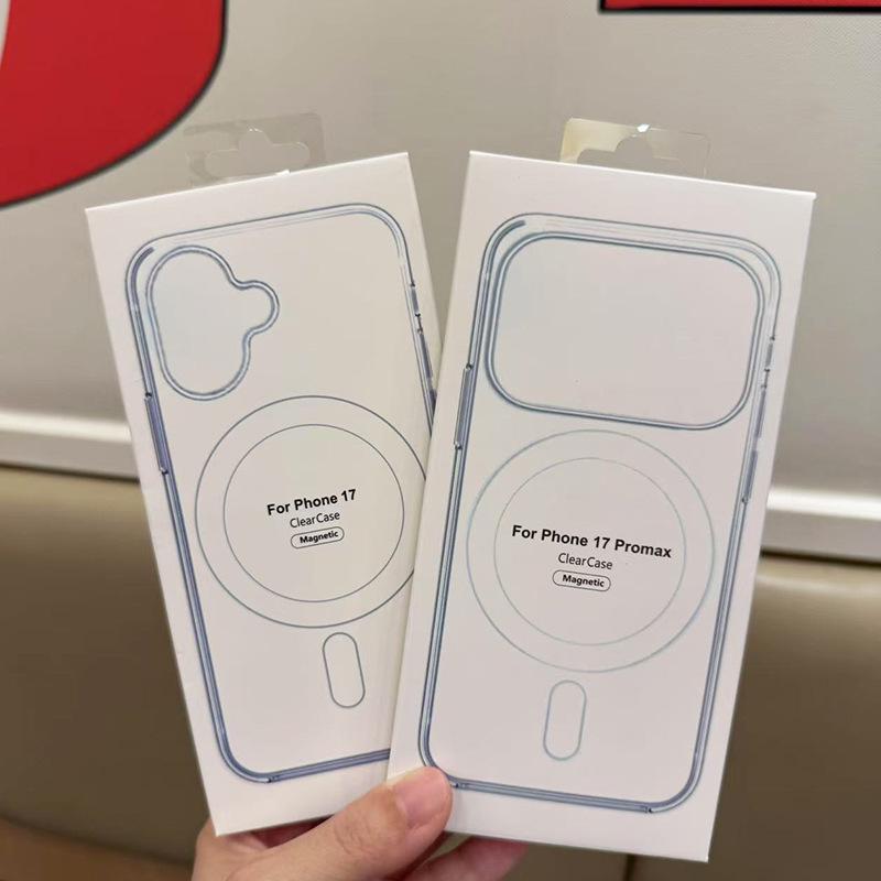 Premium Transparent Magnetic Phone Case for iPhone 17 Pro Max/16, includes original packaging and fits iPhone 15.