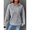 Sweat à capuche à cordon de serrage gaufré à blocs de couleurs, sweat-shirt décontracté à manches longues avec poche, vêtements pour femmes