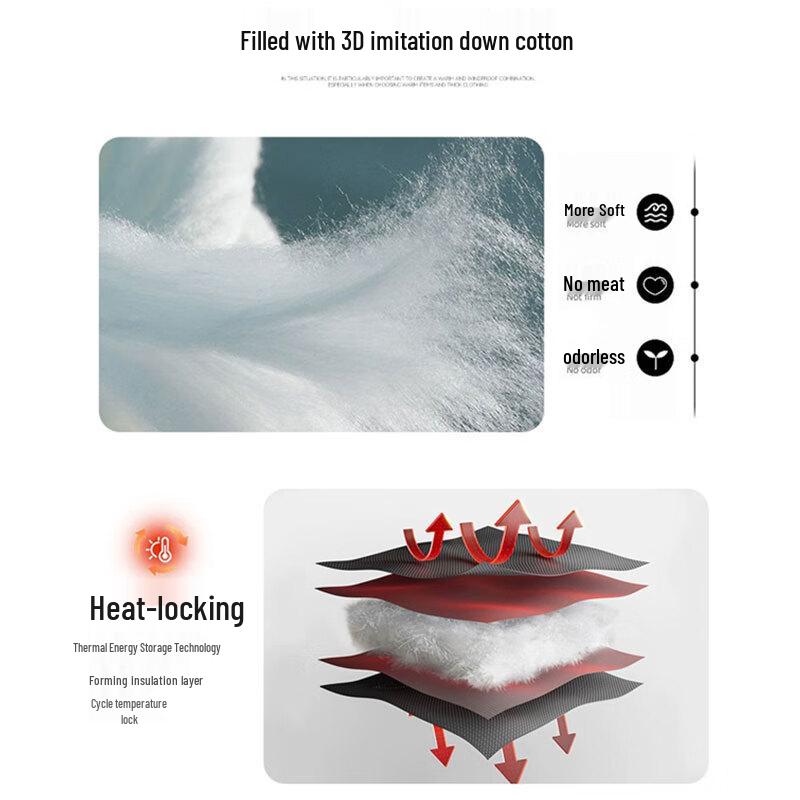 ROMON Men's Thickened Detachable Hooded Padded Jacket