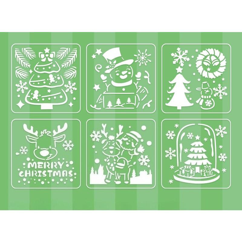 6pcs/set Floral Butterfly Stencil Templates for Scrapbook Wall Small Creative Design DIY Decor Stencils for Painting and Decor