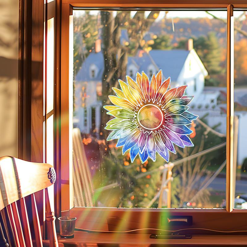 Sun Flower Sun Catcher Stickers Self Adhesive Window Wall Decal Suncatcher Rainbow Maker Wallpaper Bedroom Home Decor