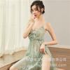Sexy underwear large size catty seduction sexy split lace suspender nightdress female transparent