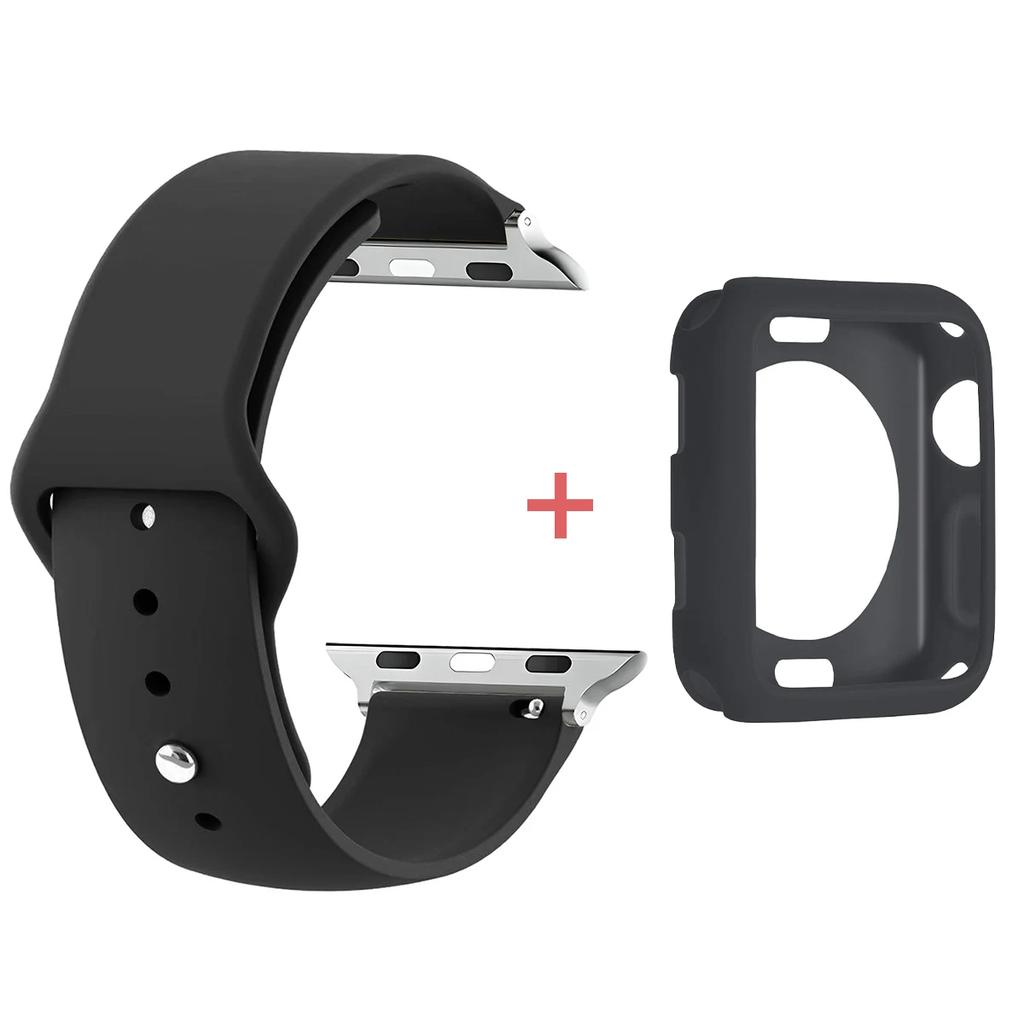 Custodia in TPU+Cinturino per Apple Watch Band 46 42 44 41 40mm 45mm 49mm Protezioni Schermo per Apple IWatch Serie 11 10 9 8 7 6 band