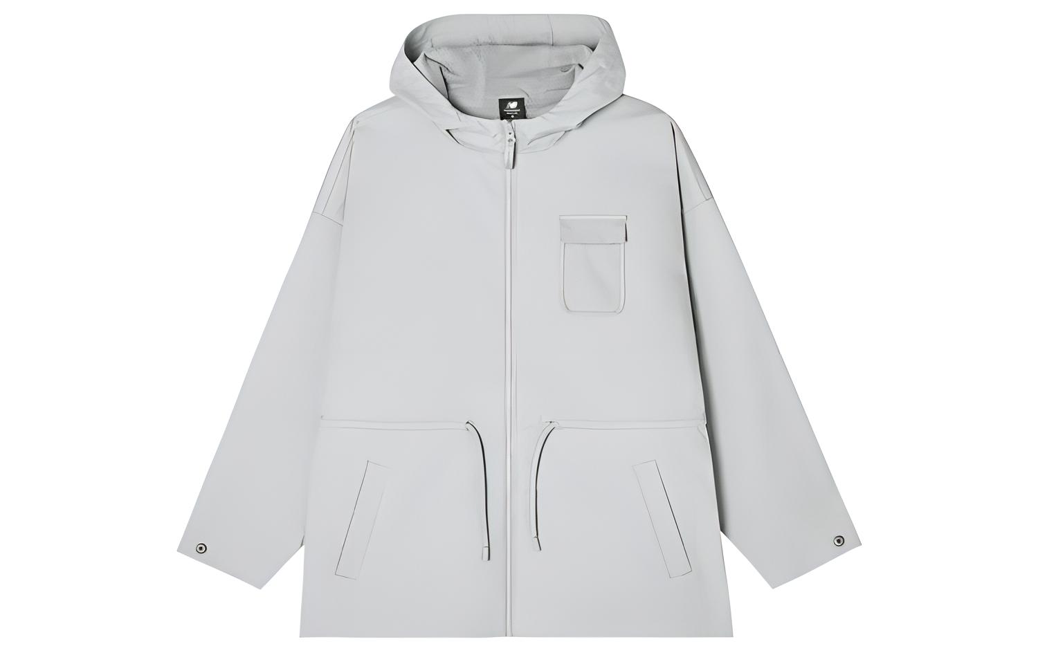 New Balance Jackets Women s Light Gray Hooded Moderate Other AWJ11383-OGR XS