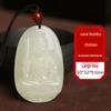 White Jade Zodiac Pendant: Eight Great Protectors Life Buddha