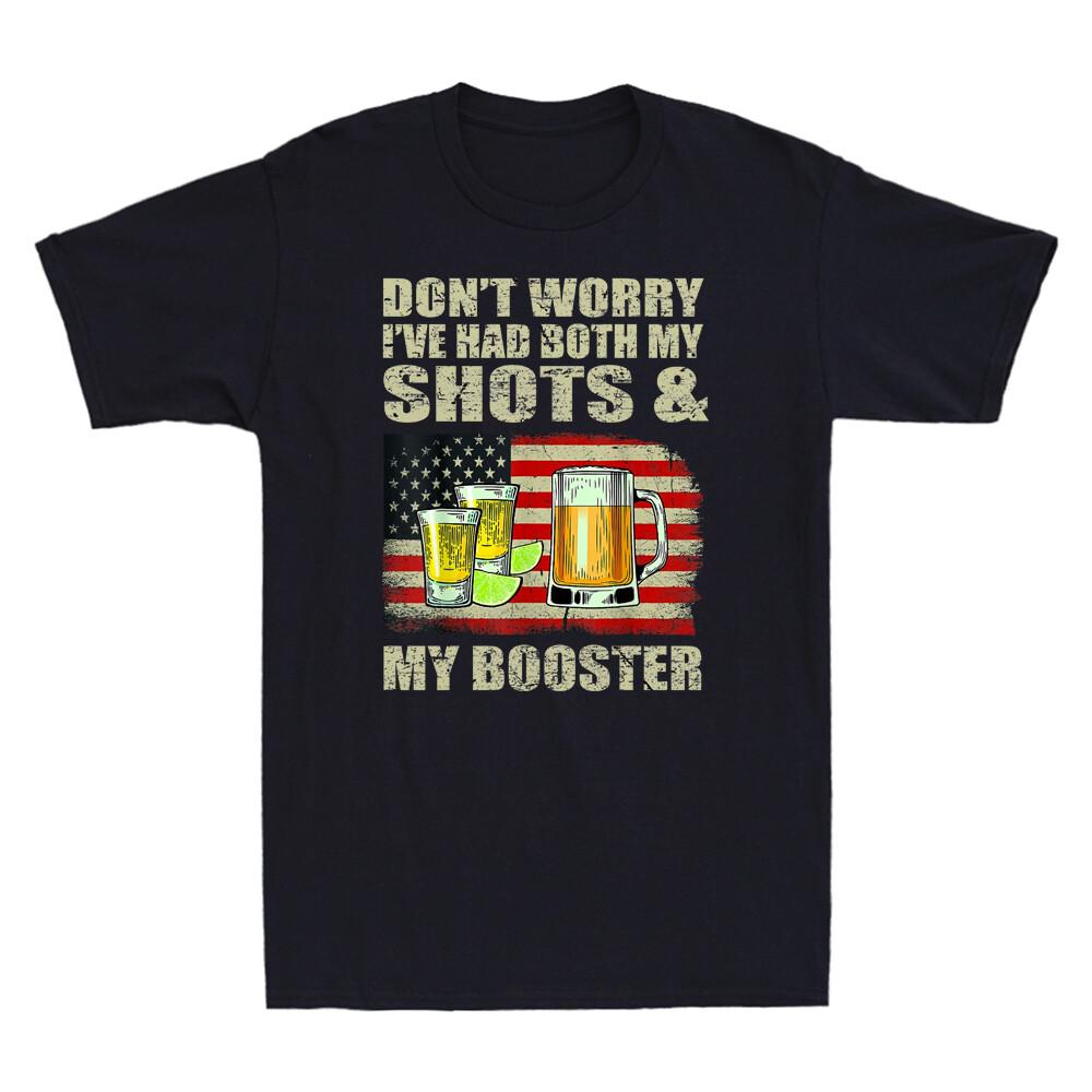 Don t Worry I ve Had Both My Shots And Booster Funny Vaccine Distressed T-Shirt XXL