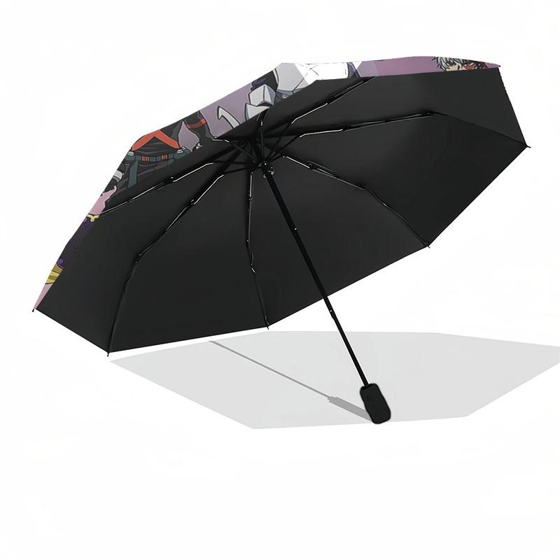 1pc My Hero Academia Characters Automatic Folding Umbrella, Portable 3-Fold Design with 8-Bone Iron Frame, Outdoor for Fans, Travelers, Everyday Use,
