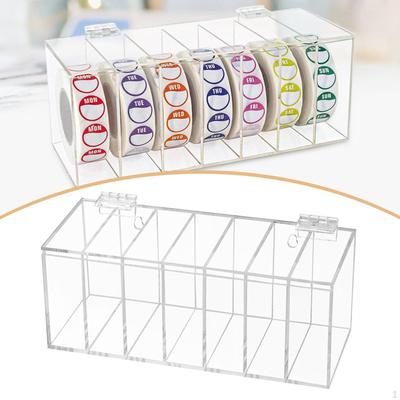 Sticker Dispenser Wall Mount Lightweight 7 Slot Tape Organizer Stand Label Roll Holder