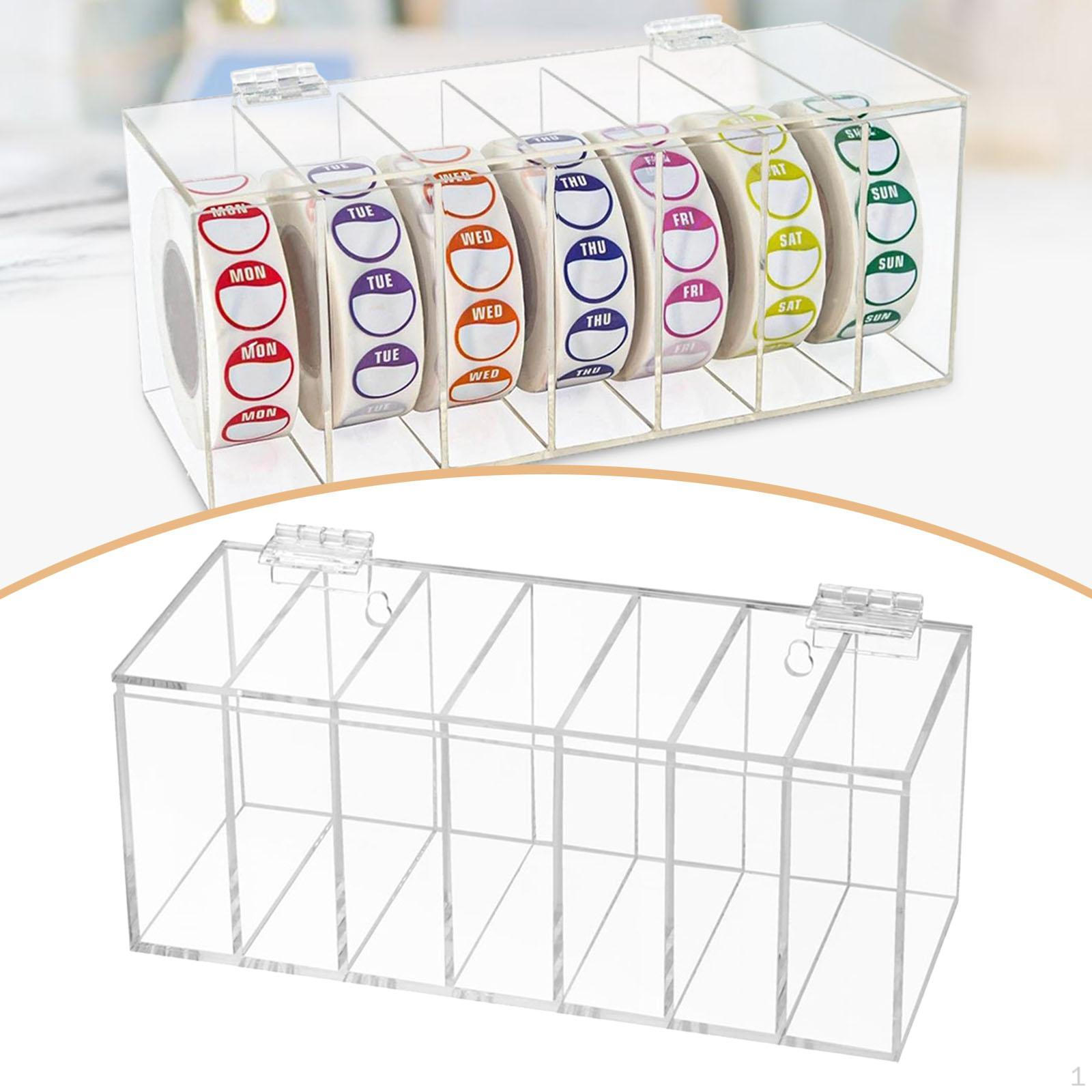 

Sticker Dispenser Wall Mount Lightweight 7 Slot Tape Organizer Stand Label Roll Holder