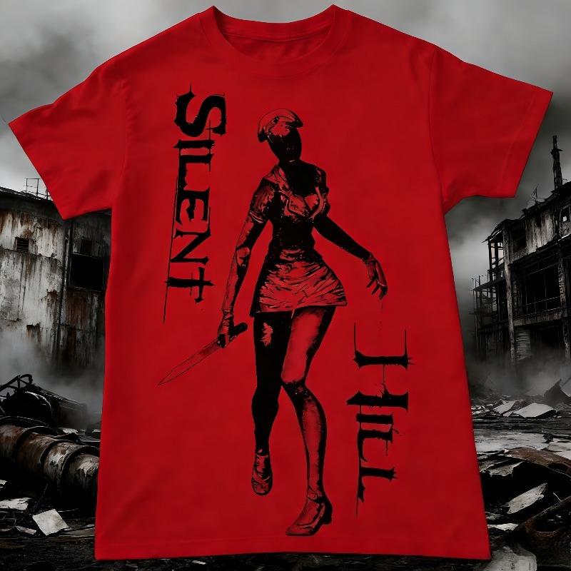 Gorący amerykański T-shirt z krótkim rękawem z lat 2000. dla mężczyzn Y2k Top Nadruk Horrorowy Damska Codzienna Streetwear Emo Dziewczyna Bawełniany T-shirt