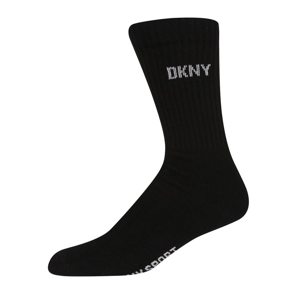 DKNY Mens Ribbed Crew Socks