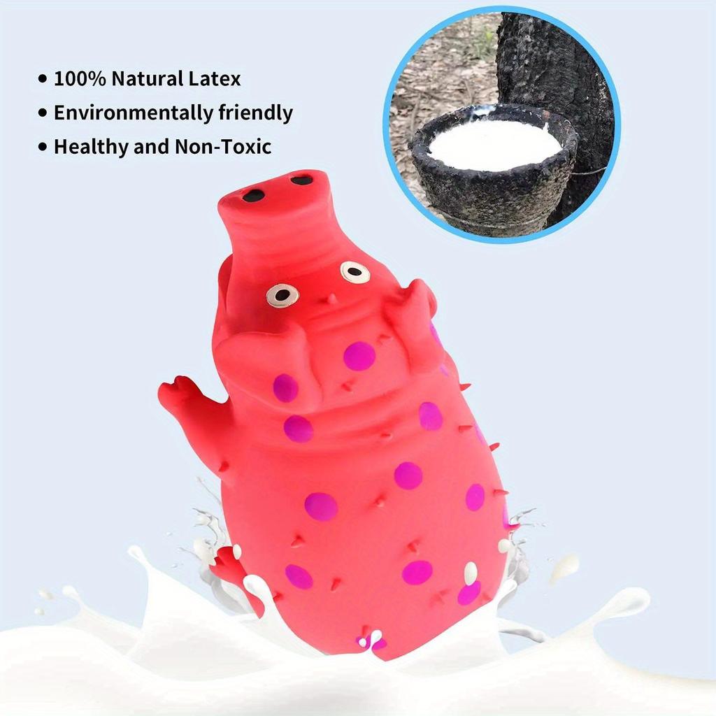 Squeaky Pig Dog Toy Durable Rubber Pig Squeaker Dog Puppy Chew Toys Latex Interactive Cute Toy for Small Medium Large Dogs