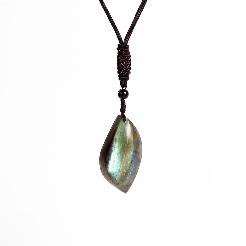 Natural Labradorite Moonstone Women Neckalce Freeform Blue Moon Men Pendants Necklaces Bracelet Accessories Jewelry