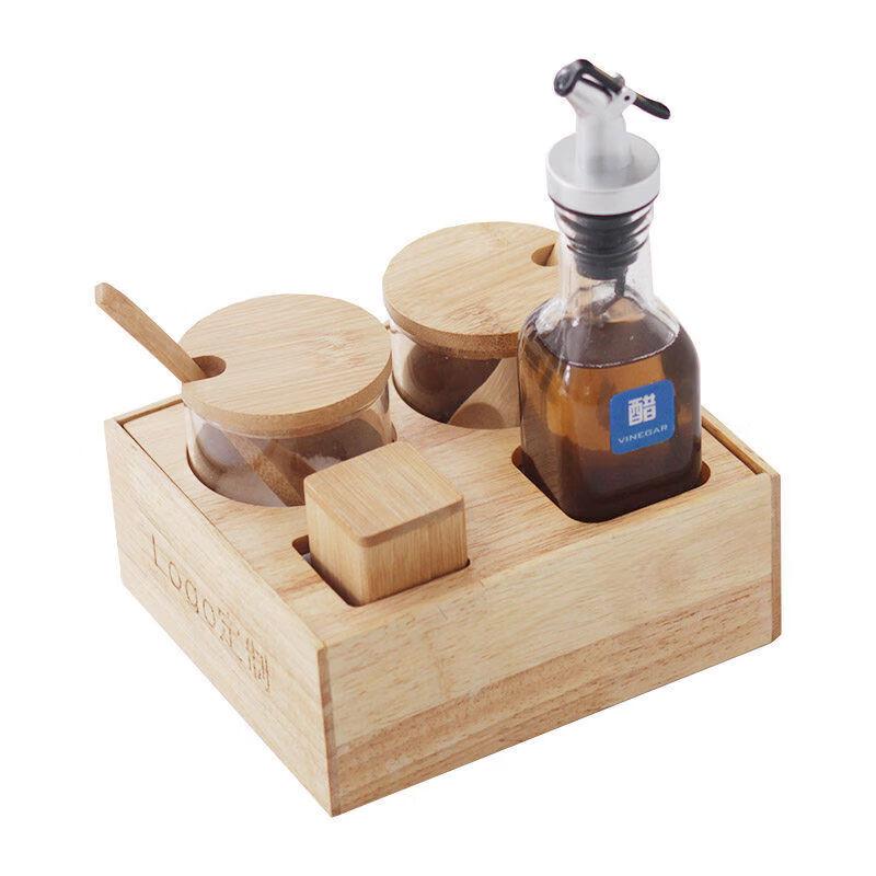 Bamboo & Wood Tabletop Seasoning Organizer