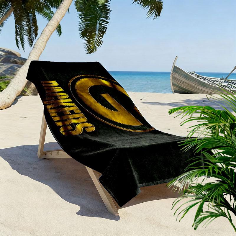 Steelers Logo Print Strandtuch, Großes Weiches Schnelltrocknendes Handtuch für Strand Camping Schwimmen