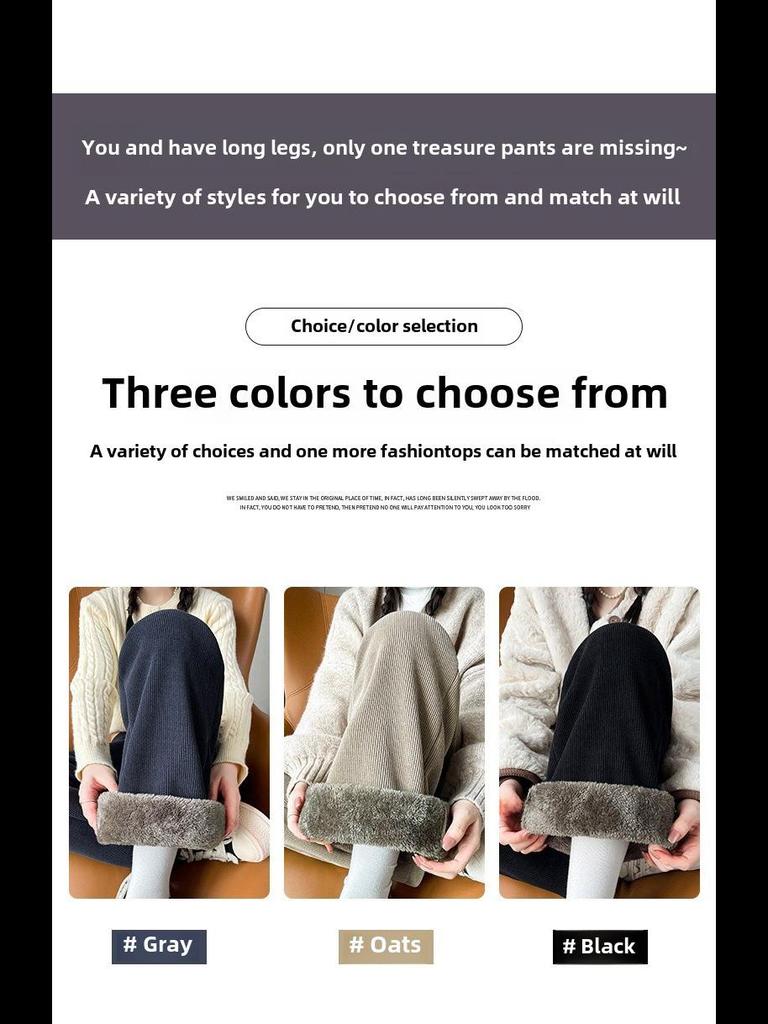 Dámské manšestrové kalhoty s širokými nohavicemi - Dostupné se sametovou podšívkou nebo bez ní, tyto silné, hřejivé kalhoty jsou ideální na podzim a zimu.