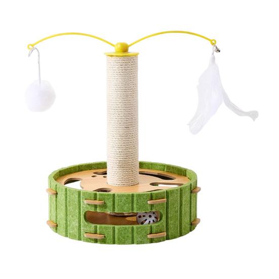 Cat Scratch Enrichment Box Interactive Cat Nail File Puzzle Toy with Jingling Bell Balls Cat Scratcher