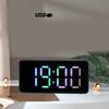 Mirror Clock Snooze Alarm Digital Timer Large Led Display Date Temperature Mute-