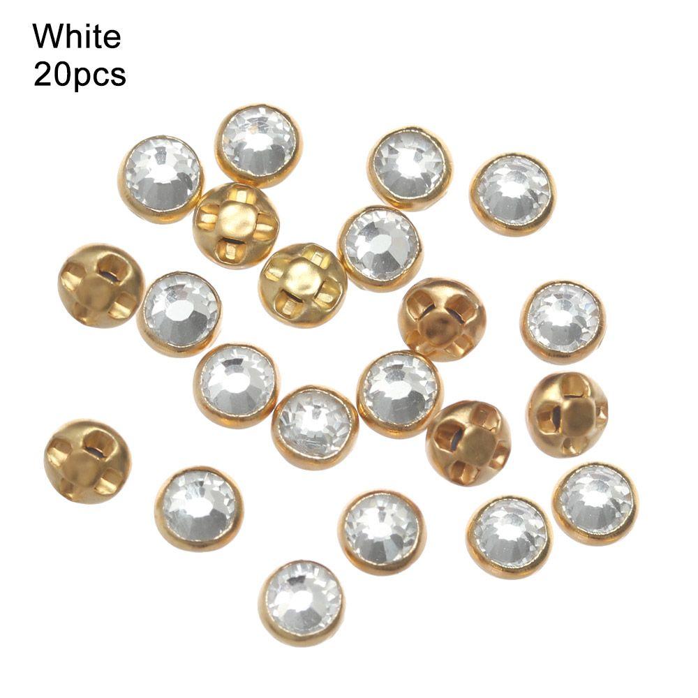 

Sewing Handmade Ultra-small Diamond Buckle DIY Shoes Necklace Dolls Belt Buckles Mini Doll Buttons 20pcs білий