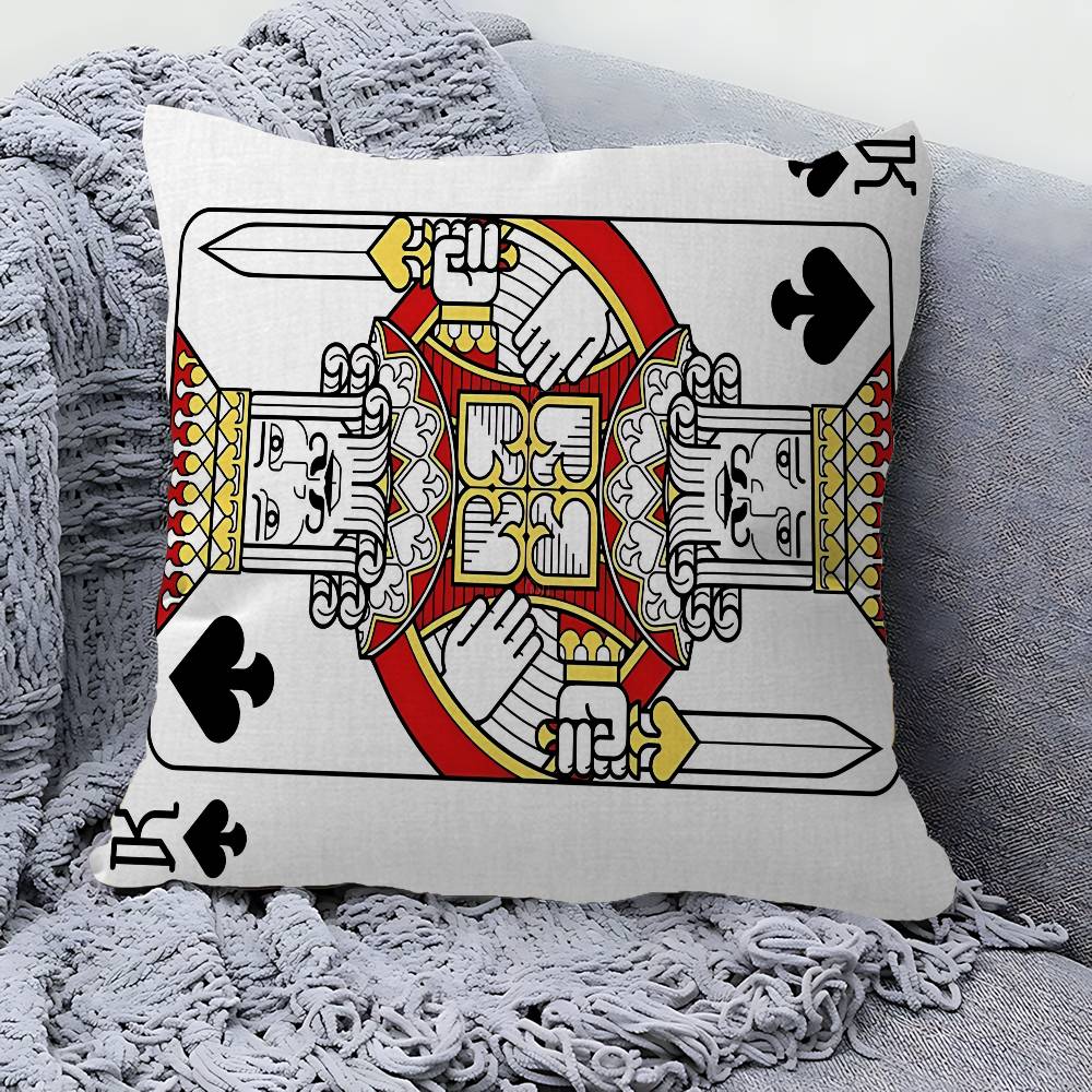 Poker Pattern Game Maple Design Cushion Cover Happy Autumn Harvest decor Holiday Decorati Pillow Cover