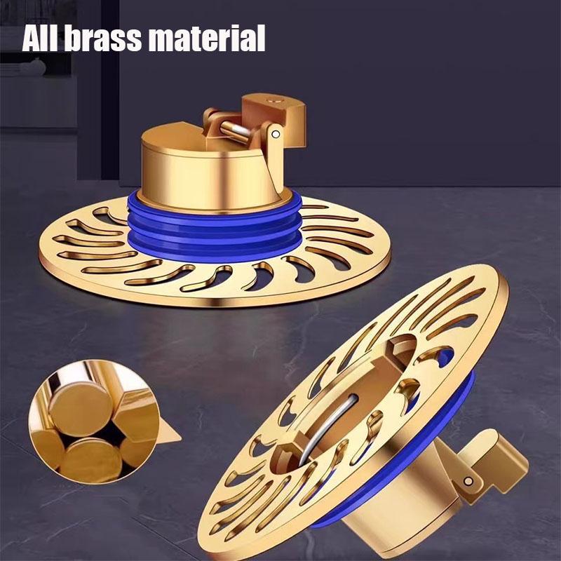 Floor Drain All-copper Shower Floor Drain Stopper Insectproof Anti-odor Deodorization Toilet Kitchen Bathroom Toilet Sewer Drain