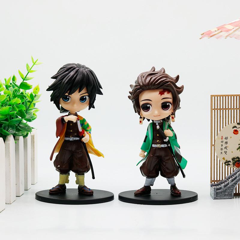 In stock Anime Demon Slayer Figure Doll Toy Nezuko Tanjirou Zenitsu Inosuke Kyoujurou Shinobu Giyuu  Model Toy Kids Xmas Gift