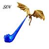 Dragon Sculpture Bookshelf Nook Light, 3D Printed Fire-Breathing Fantasy Flying Dragon, Shelf Accent Lamp Art Collectibles with LED Flame Gothic