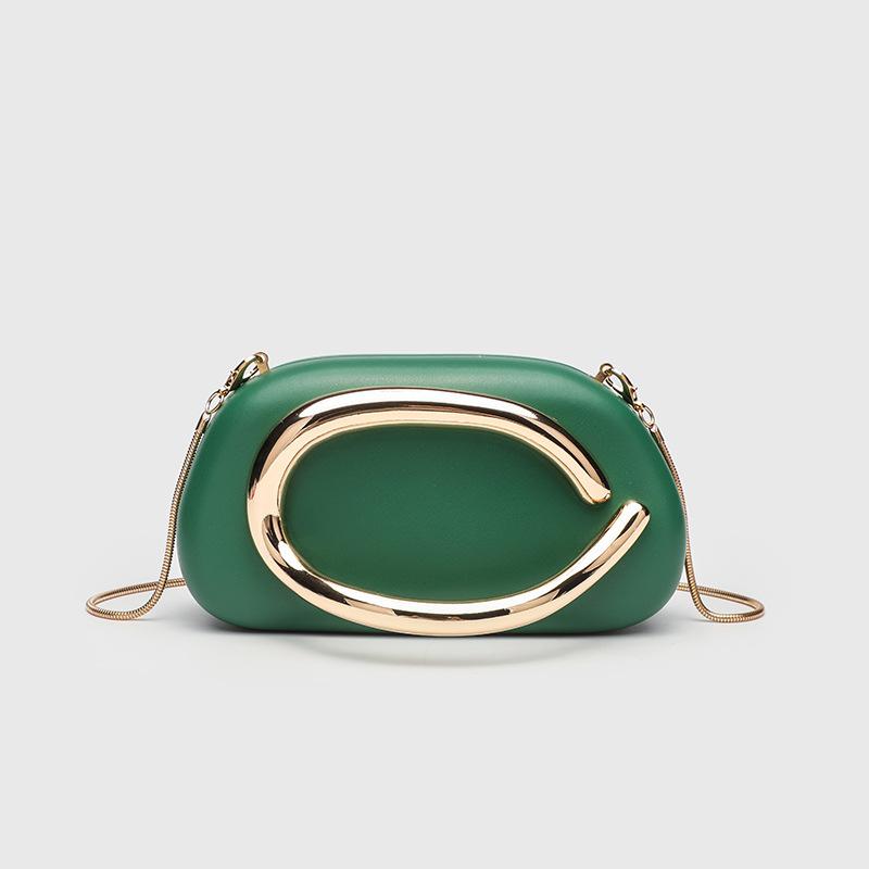 Gold Metal Closure Box Clutch Bag PU leather Women Handbags Designer Shoulder Crossbody Bags Evening Wedding Party Small Purses