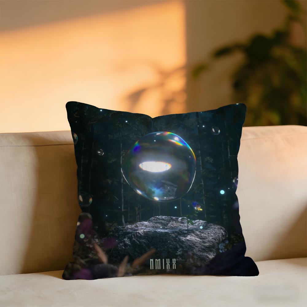 Korea Nmixx Girls Group Album Cushion Cover Cozy Velvet Throw PillowSoft Warm Cushion For Sofa  Bed