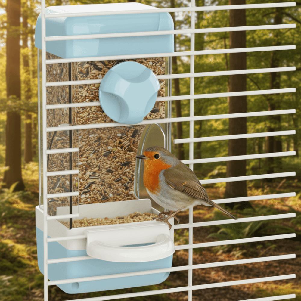 Anti-Spill Automatic Bird Feeder Husk Separation Bird Food Dispenser  for Bird Cage