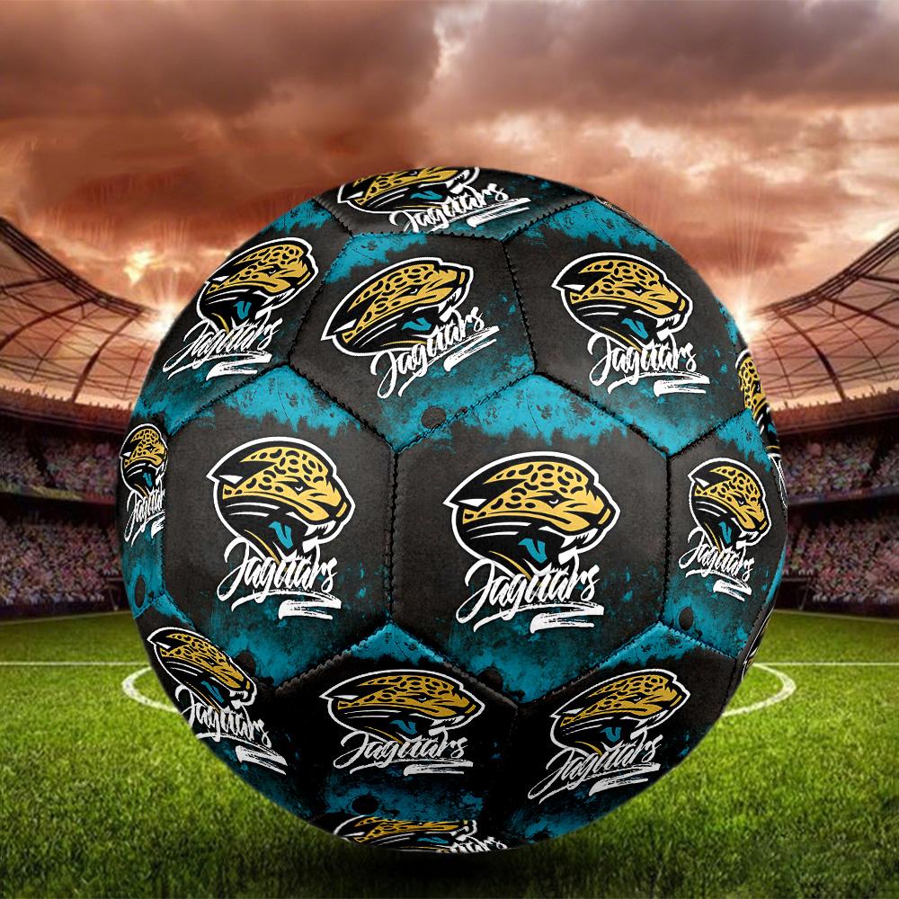 Jacksonville Jaguars Indoor Soccer Ball Size 5 Colorful All Ages Machine Stitched PVC Competition Ready Durable High-Bounce