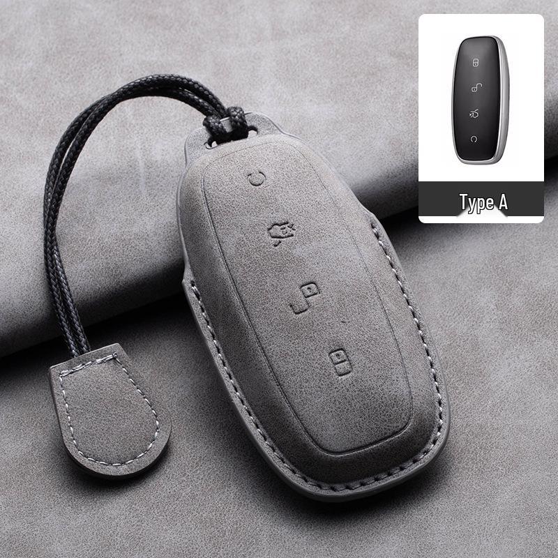 2022 Denza D9 Key Case: Woolen Leather Full Cover for Model N7 EV/DM-i PHEV