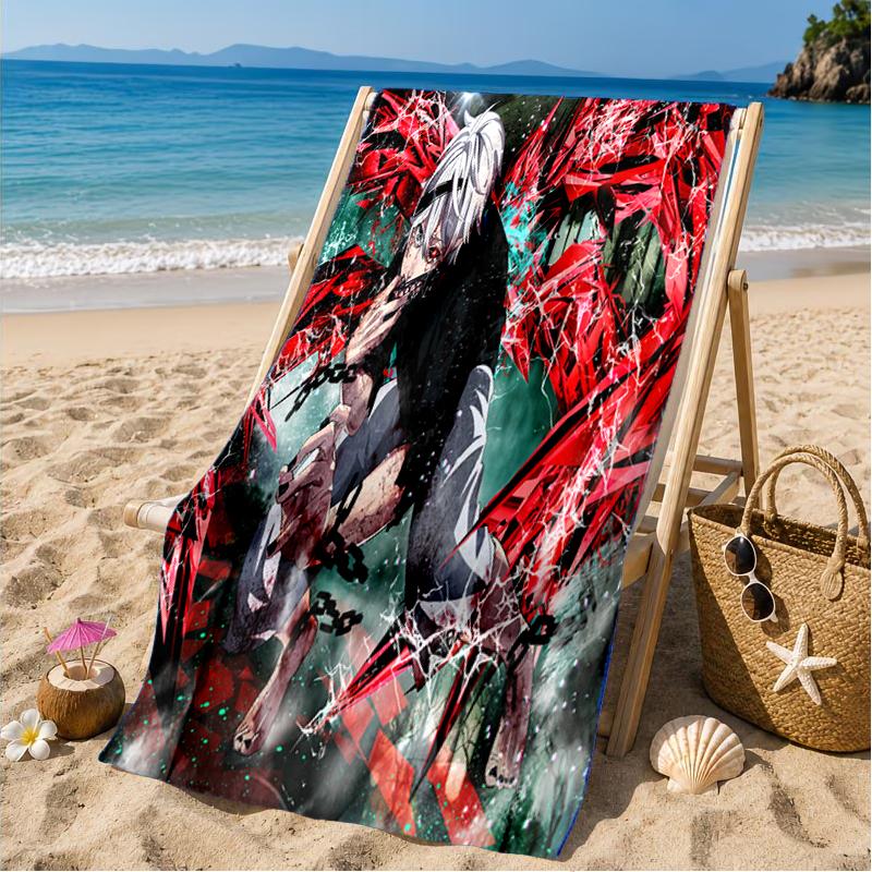 Tokyo anime Artwork Beach Towel, Microfiber Beach Towel, Perfect For Pool, Beach, Travel, Home Decor Beach Party Fan gifts