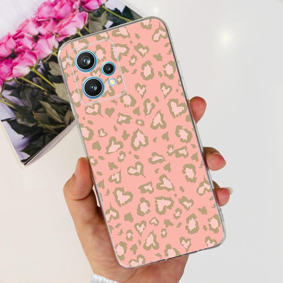 RMX3521 For Realme 9 4G Phone Case Back Cover Couple Love Heart Pattern Camera Protection Bumper For Realme9 Soft Silicone Etui