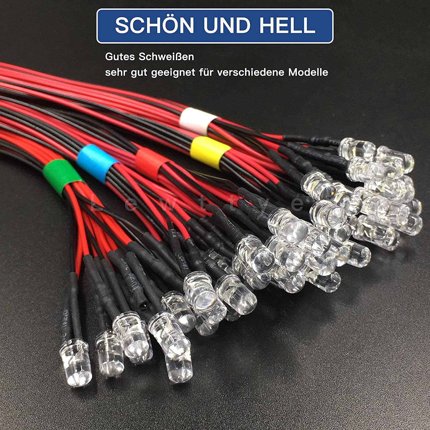 60 LED 5mm Precablati 12V - 6 Colori Con Supporti, Per Modellismo, Decorazioni E Progetti Fai Da Te - Foto 6