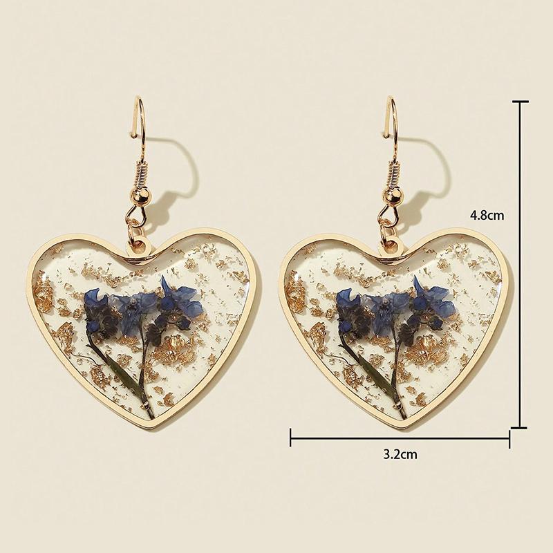 

Прозрачный цветок камелии, сушеный цветок креативного леса, серьги с любовью, дизайн, серьги Sense Ins