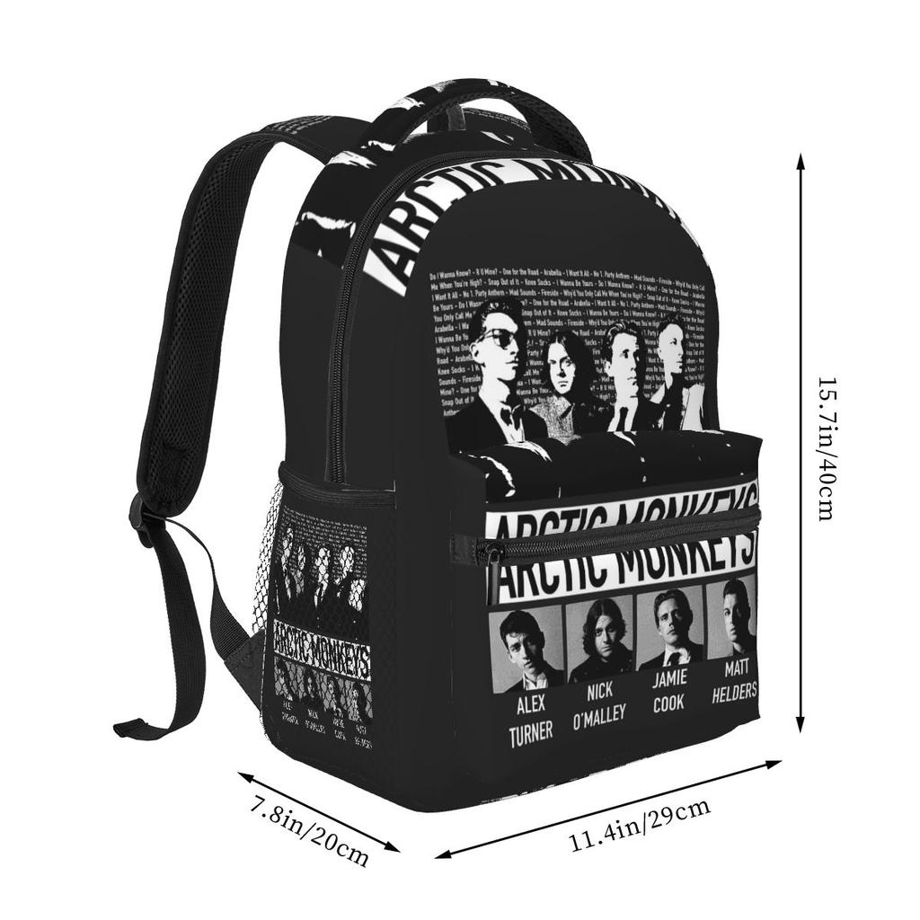Retro Rock Arctic Monkeys Music Album Graphic Backpack Student Boys Girls BookBag Children School Bag Shoulder Bag for Men Women