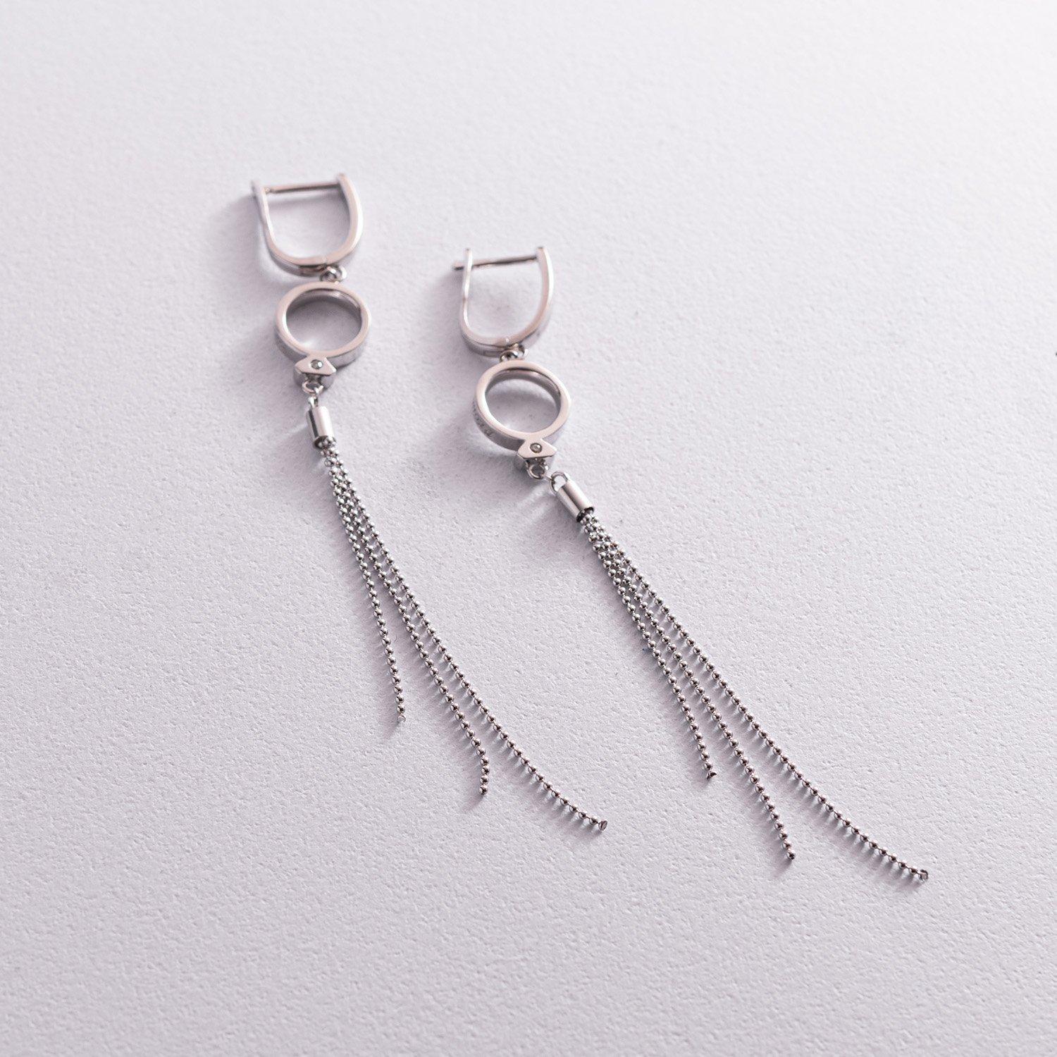 

Срібні сережки з фіанітами Oniks срібний