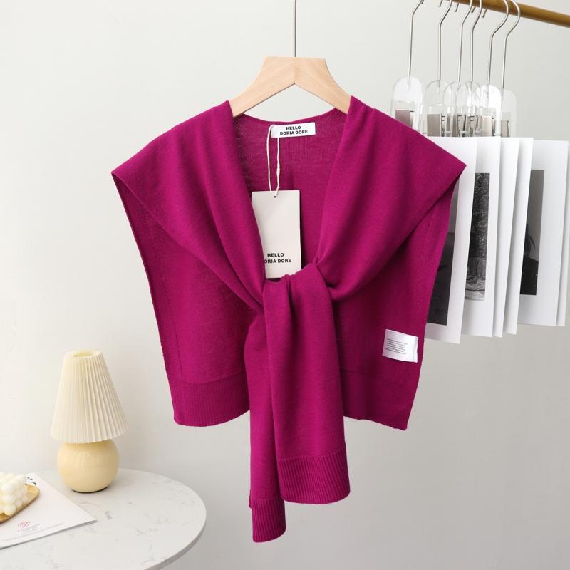 Korean Summer Air Conditioning Fake Collar Neck Guard Scarf Female Knit Thin Autumn Knotted Cape Sunscreen Shawl For Women