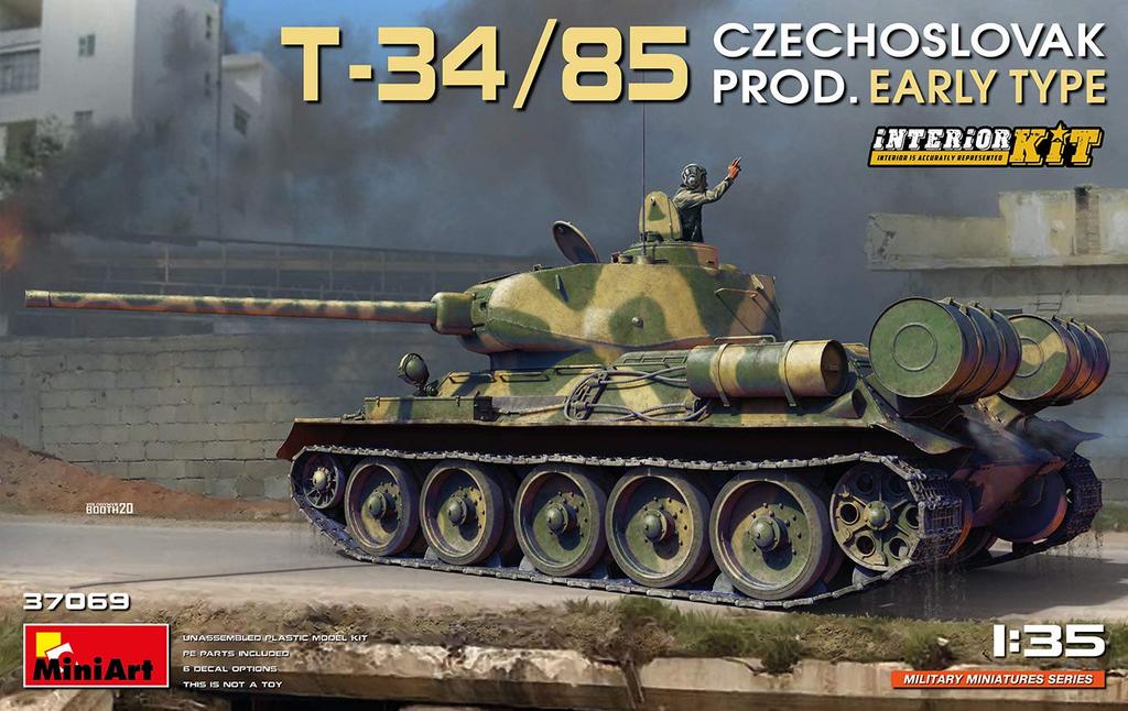 Miniart Scale Czechoslovakian Early Model Full Interior Plastic Model Kit MA37069 1/35 T-34/85
