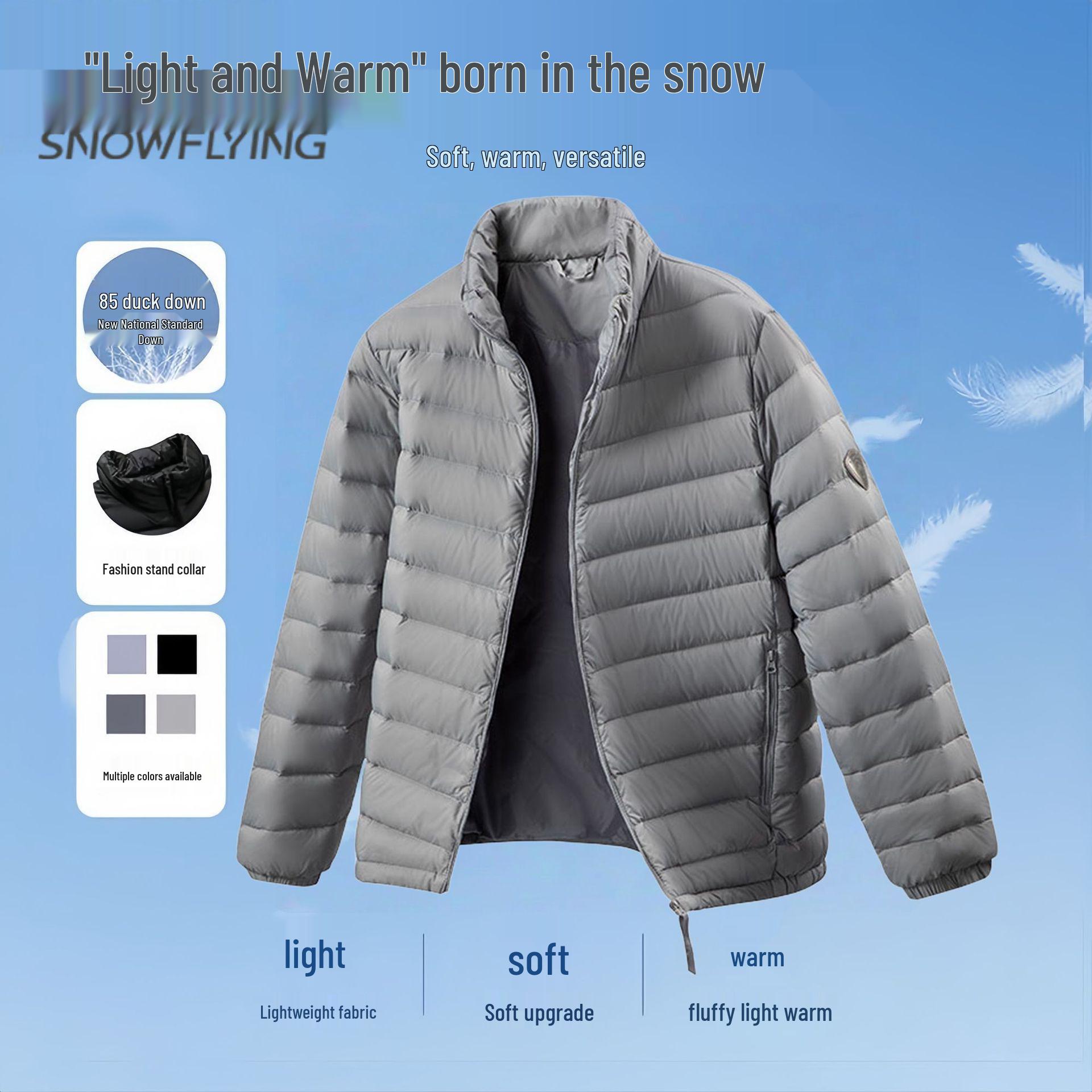 Xuezhongfei 2025 Men s Lightweight Hooded Down Jacket - Autumn/Winter New Arrival M (90-105 jin)