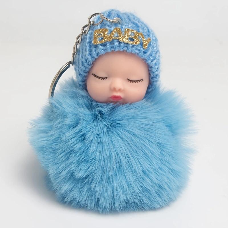 

Cartoon Plush Sleep Doll Keychain Cute Plush Coal Ball Backpack Pendant Creative DIY Children s Plush Doll Pendant Accessories Car Pendant for Friends синій