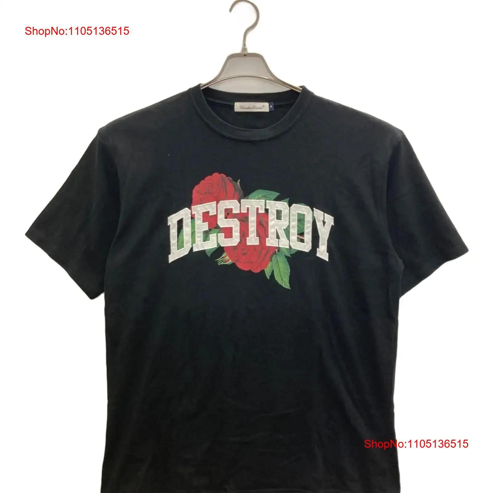 

UNDERCOVER TEE ROSE DESTROY Size 4 Black Men UC2C3802 vintage Washed Breathable Comfortable Casual Slightly streetwear graphic S разноцветный