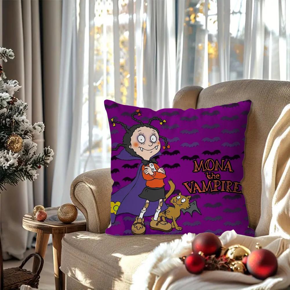 M-Mona the V-Vampire animated series Pillow Case Square Pillow Bedroom Sofa Leisure ComfortCar Living Room Home Decoration 40X40