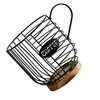 Metal Coffee Pod Wire Basket with Wooden Base Large Capacity Coffee Pod Holder for Kitchen Countertops Office Coffee